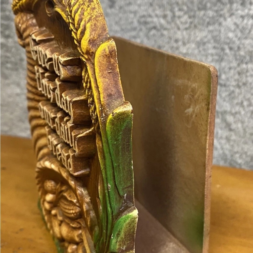 VTG 1950s Cornucopia Napkin Holder Give Us This Day Our Daily Bread, Cottagecore - Picture 2 of 8